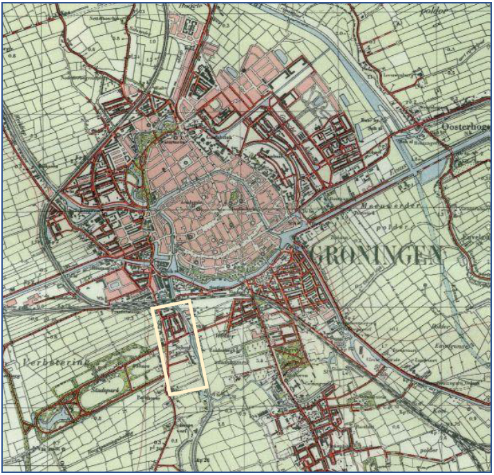 Landkaart Groningen uit 1950